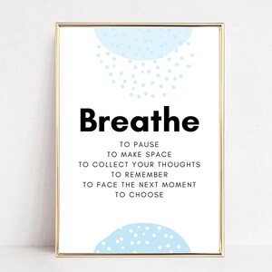Breathe Therarapy Office Posting Poster,Achtsamkeits Kunst,Beratungsraum Zeichen,Beruhigung psychische Gesundheit Druck,Positive Zitat,Wohlbefinden,Psychologie