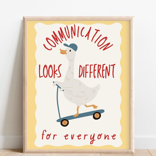 Communication Speech Therapy Poster,SLP & Audiology Decor,Trendy Inclusion Art, Communication Skills Print,Speech Therapist Room Decoration