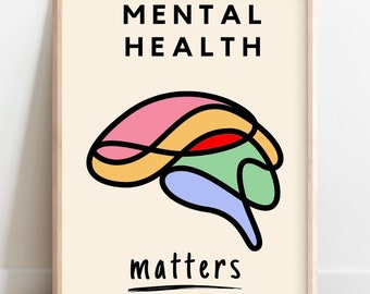 Mental Health Matters Print: Colorful Therapy Office Decor (Digital Download)