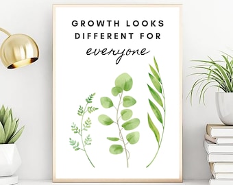 Wachstum Poster, Therapie Büro Dekor, Mentale Gesundheit Kunst, Beratung Print, Klassenzimmer Poster, Positive Selbstgespräche, Schul Counselor Art,Psychologie