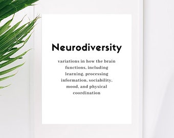 Neurodiversity Definition Art Print: Brain Art Poster (Digital Download)