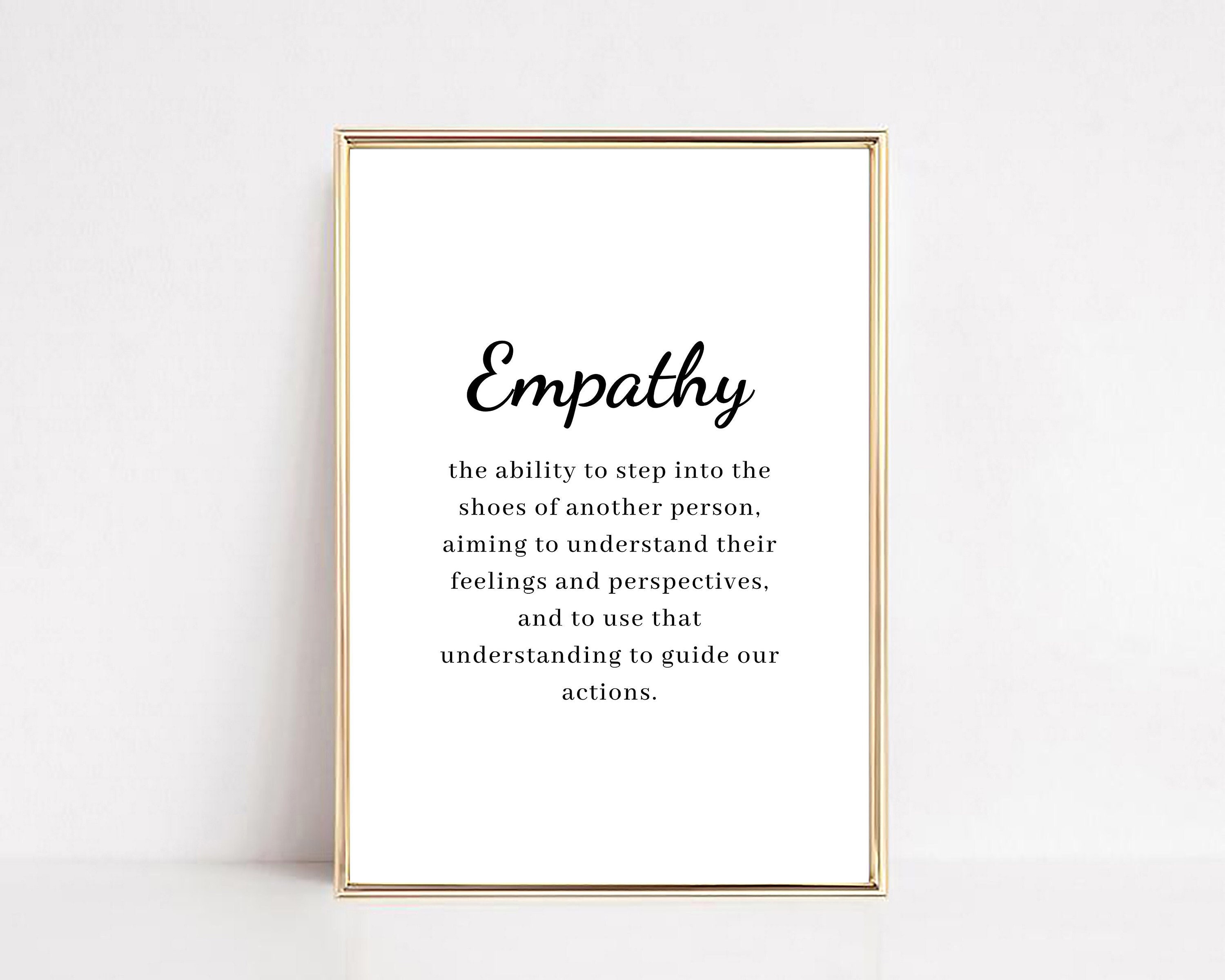 Empathy Definition Print: Minimalist Therapy Office Decor (digital