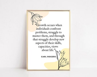 Carl Rogers Quote Print, Therapiekantoorinrichting (digitale download)