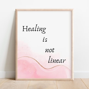 Healing is Not Linear Poster Therapy Office Decor Mental Health Art,Calming Corner Counseling Print Psychologist Gift Positive Signs CBT