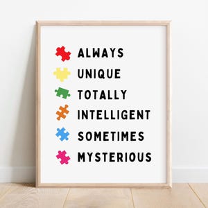 Autism Neurodiversity Poster,Always Unique Print,Neurodivergent Pride,Diversity and Inclusion Art,Special Education Resources,ADHD Awareness