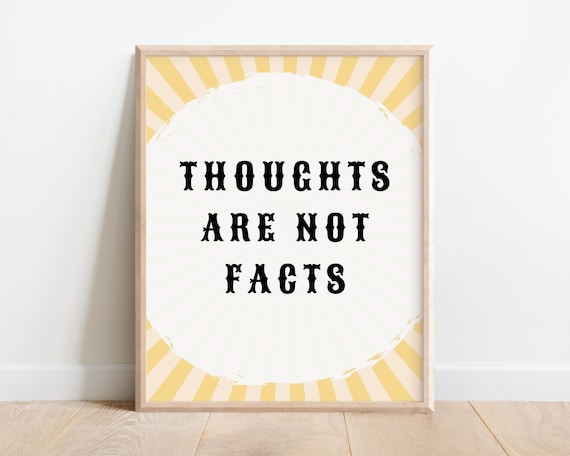 Thoughts Are Not Facts Poster: Mental Health Art (Digital Download)