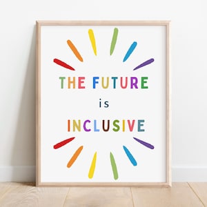 Inclusive poster inclusion neurodiversity art special education diversity sign Autism Acceptance Psychologist ADHD Tool Disability Pride