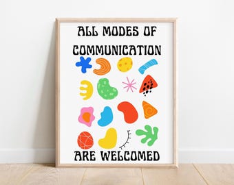 All Modes of Communication Poster: Speech Therapy Office Decor (Digital Download)