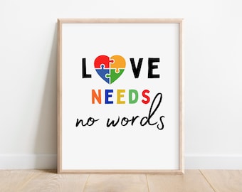 Autism Awareness Poster: Puzzle Heart Neurodiversity Art (Digital Download)