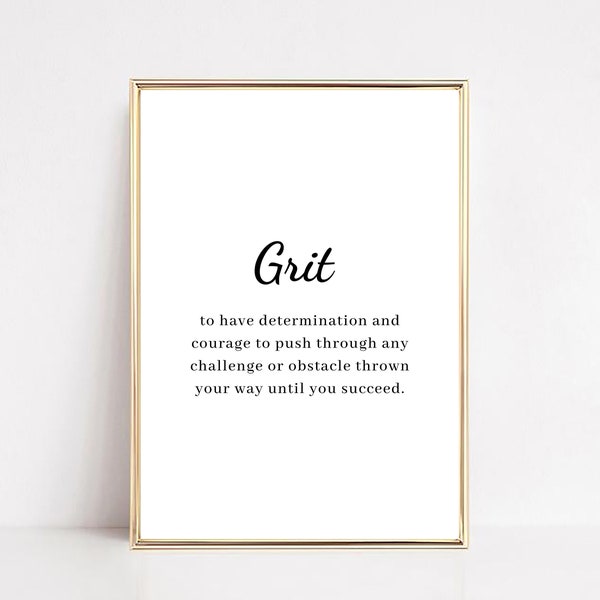 Grit Definition Sign Etsy