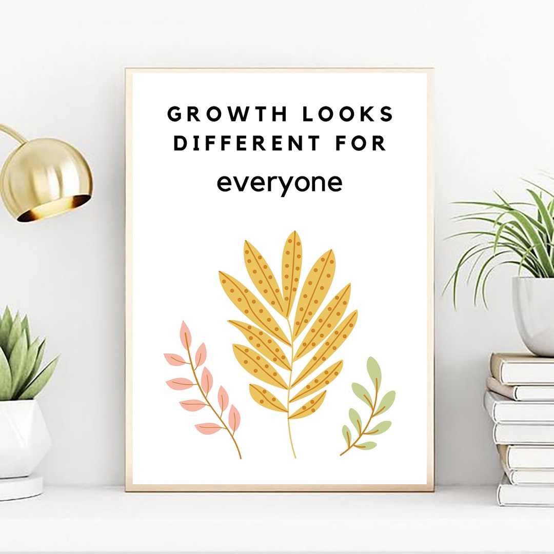 Cartello Motivazionale In Legno 'Growth Looks Different For Everyone' - Decorazione Da Scrivania 12,7 Cm, Regalo Ispiratore Per Colleghi E Amici