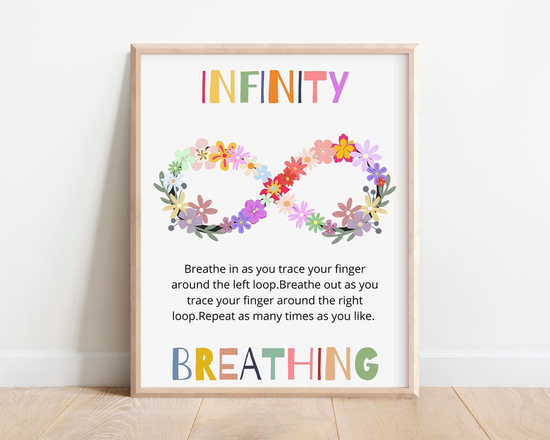 Breathing Infinity Floral Poster: Calming Anxiety Relief (digital ...