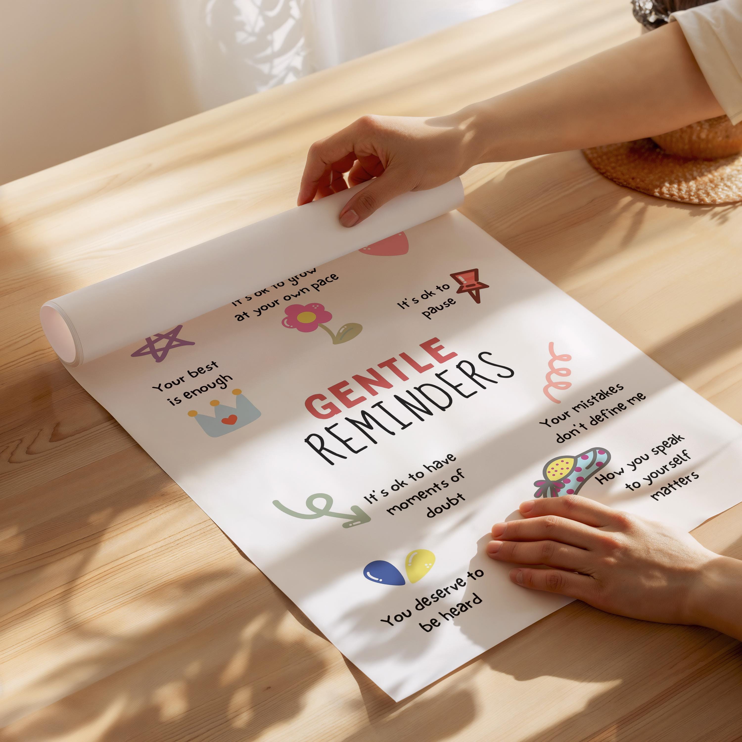 Gentle Reminders Poster: Positive Affirmations, Calming Corner (digital ...