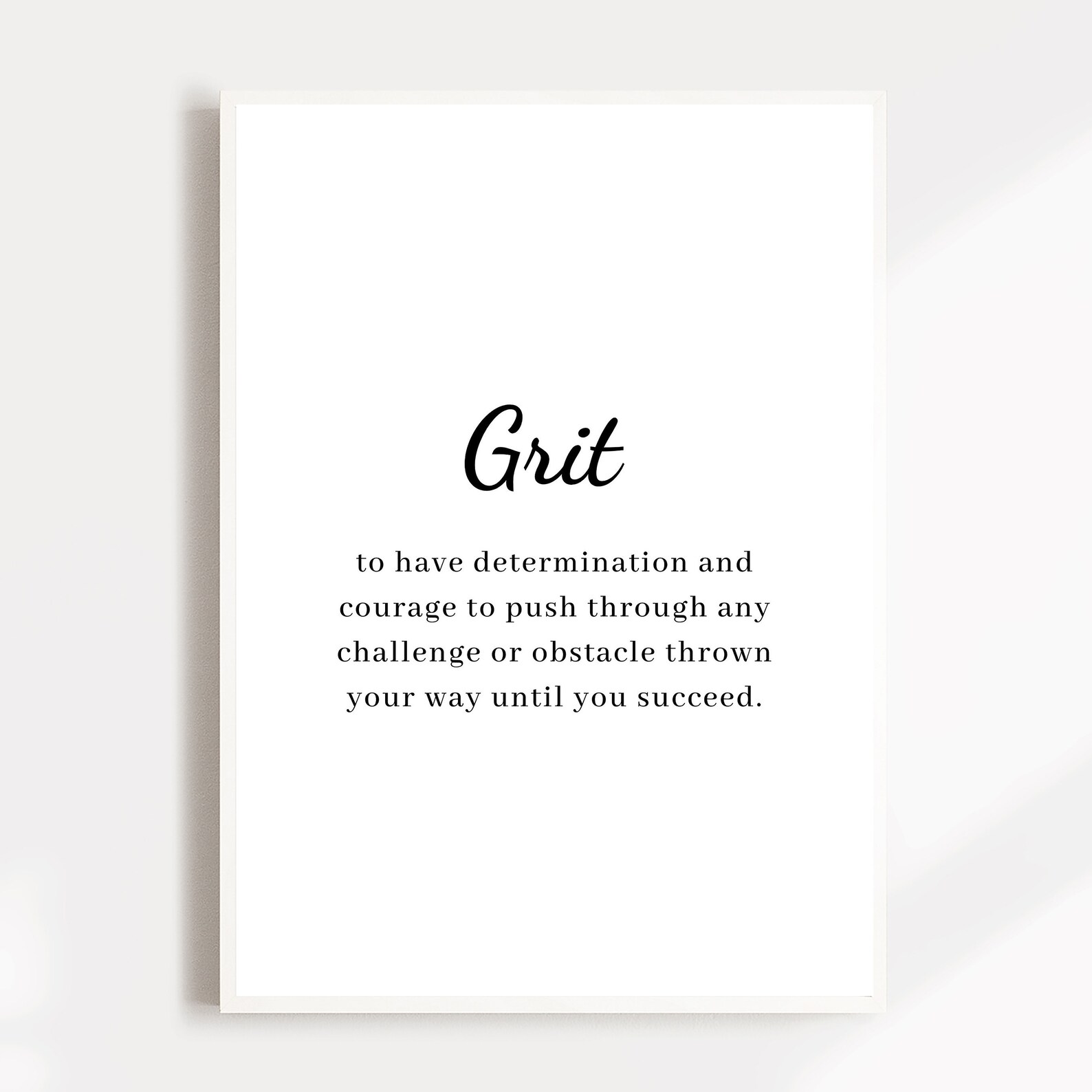 Grit Definition Digital Print Inspirational Quote Poster Etsy