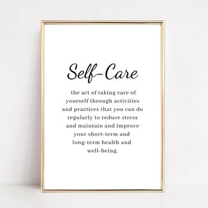 Selbstfürsorge Definition Poster Selbstliebe Druck, Therapeut, Psychische Gesundheit, Achtsamkeit, Psychische Gesundheit, Psychiater