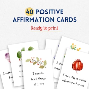 Affirmationskarten mit floralen Motiv Karteikarten mit positivem Zitat Motivations-Ressourcen Selbstwertgefühl Therapist Werkzeuge Selbstliebe Journal täglich