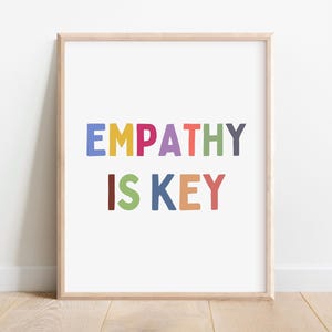 Empathy is Key Neurodiversity Poster,Inclusive Classroom ADHD Print,Autism Awareness Sign,Special Education Decor,SLP Equality Art Inclusion