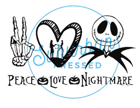 Download Nightmare Before Christmas Svg Peace Love Nightmare Svg Jack Etsy