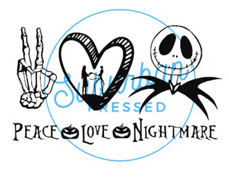 Download Nightmare Before Christmas SVG PNG DXF Peace Love Nightmare | Etsy