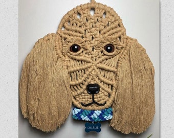 Macrame Pattern Tutorial Cocker Spaniel Dog Wall Hanging