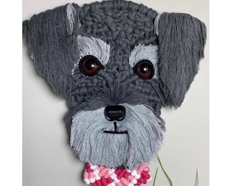 Macrame Pattern Tutorial Schnauzer Dog Wall Hanging