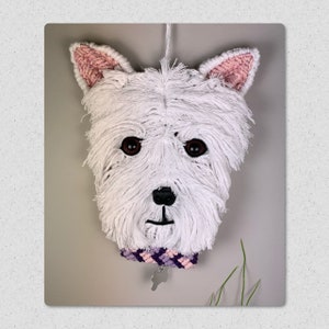 Macrame Personalised Dog Portrait - Westie, West Highland Terrier - Wall Hanging