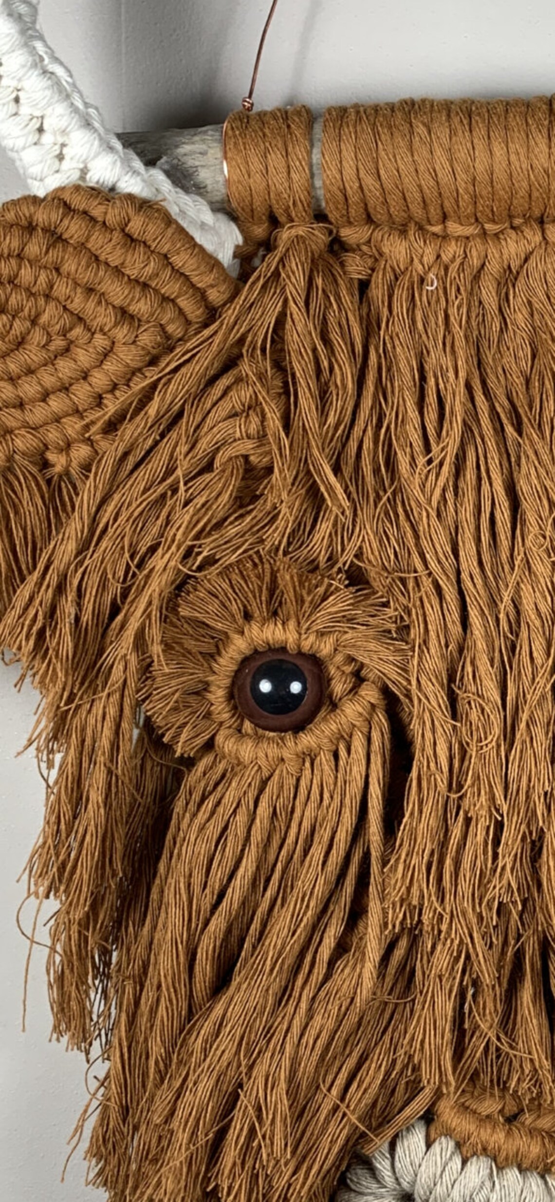 Macrame Highland Cow Wall Hanging Etsy