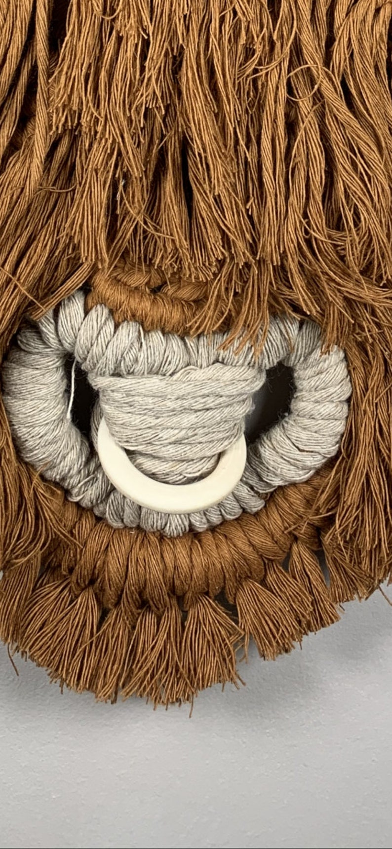 Macrame Highland Cow Wall Hanging Etsy