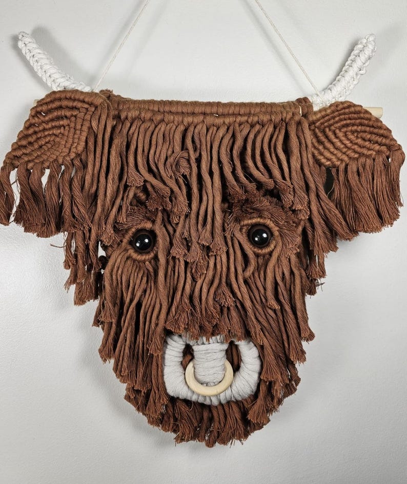 macrame diy highland cow pdf tutorial