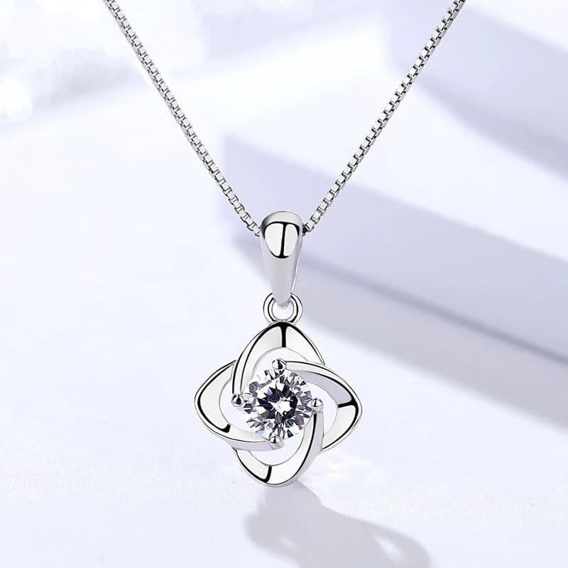Floral Necklace 925 Sterling Silver Necklace Cubic Zirconia - Etsy