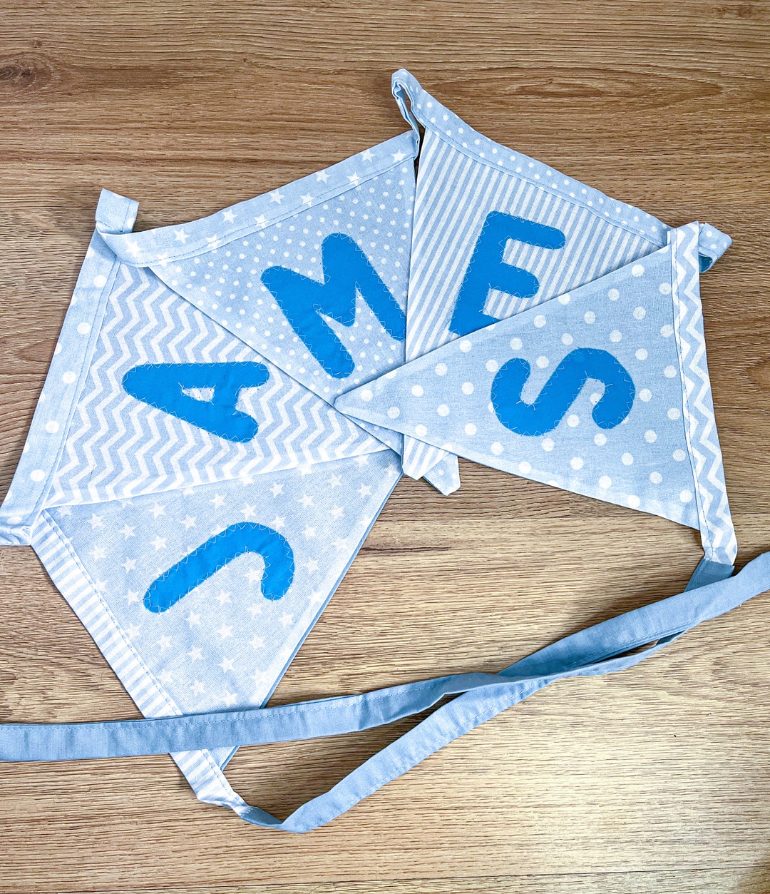 Light Blue Nursery Bunting, Baby Boy Nursery Decor, Boy Nursery Wall