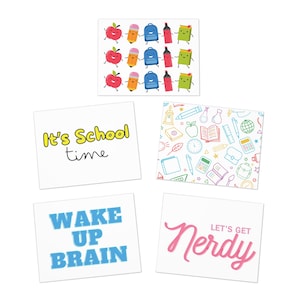 Paquete de 5 tarjetas de apoyo para estudiantes / Tarjetas para estudiantes, tarjetas de regreso a clases