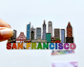 San Francisco Sticker California City Travel Skyline Golden Gate Bridge Rainbow Waterproof Laptop Decal Bay Area