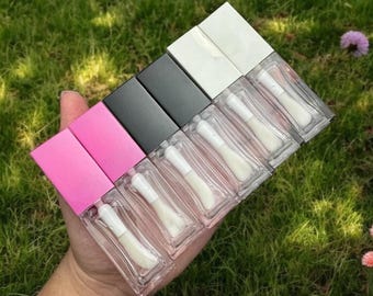 Mini Square Lip Gloss Tubes with Wand - 7ml, Set of 10