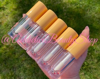 10 Empty Lipgloss Tubes: Mini Orange Cylinders (6.5ml)