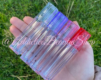 Squared Roll-On Bottles (10pcs): 6.5ml Refillable Lip Oil Containers