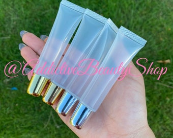 10pcs Squeeze Lipgloss Tubes 15ml  Silver & Gold Caps