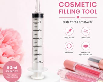 60ml Cosmetic Filling Tool for DIY Lip Gloss, Oils & Serums | 5 Pack