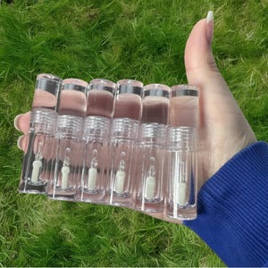 Clear Lip Gloss Tubes – Empty Containers with Wand & Stopper, 2.5ml Each, Set of 10
