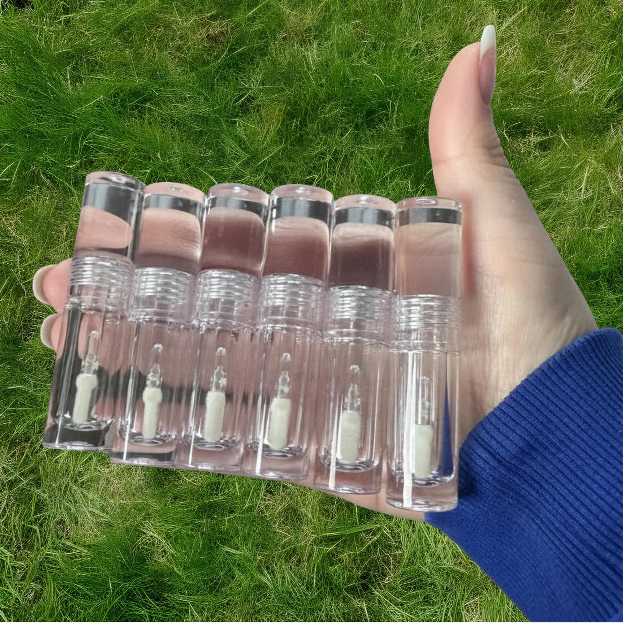 Clear Lip Gloss Tubes - Empty Containers with Wand & Stopper, 2.5ml Each, Set of 10