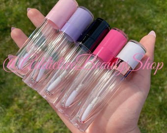 10pcs Empty Crystal Cylindrical Lipgloss Tubes with Soft Wand tubes|6.3ml|