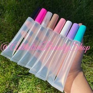 10pcs Empty Long Lip Gloss Tubes 15ml Soft Squeeze – 8 Color Variety