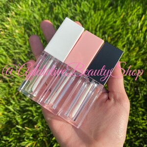 10pcs Empty Small Squared Lipgloss tubes with soft wand | Addictive Beauty Shop| 5ml |