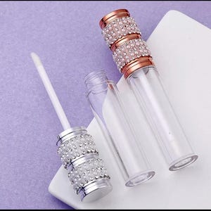 10pcs Pearls and Diamonds Cylindrical Lipgloss Tubes With Soft Wand | Addictive Beauty Shop | 6ml |