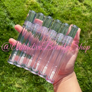 10pcs Empty Cylindrical Lipgloss Tubes with Soft Wand | Addictive Beauty Shop | 7.5ml | Clear |