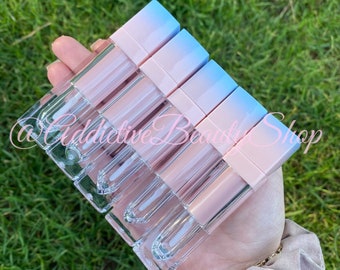 10pcs Ombre Pink & Blue Lipgloss Tubes: 5ml Refillable Containers