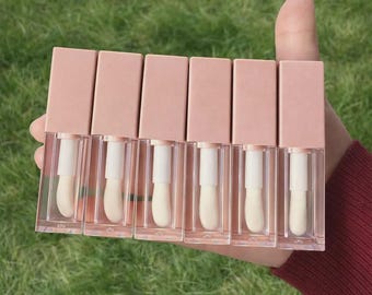 Nude Lip Gloss Tubes 10pcs 5ml Square Empty Containers with Wand & Stopper | DIY Lip Gloss Packaging
