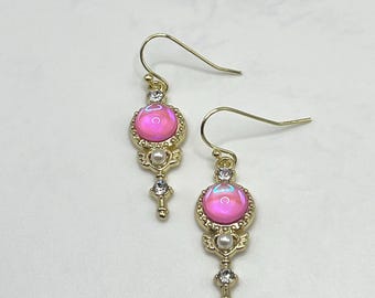 Sailor Moon Wand Earrings/ Anime/ Dangle/ Gold Enamel/ 925 Hypoallergenic Hooks/ Sailor Moon