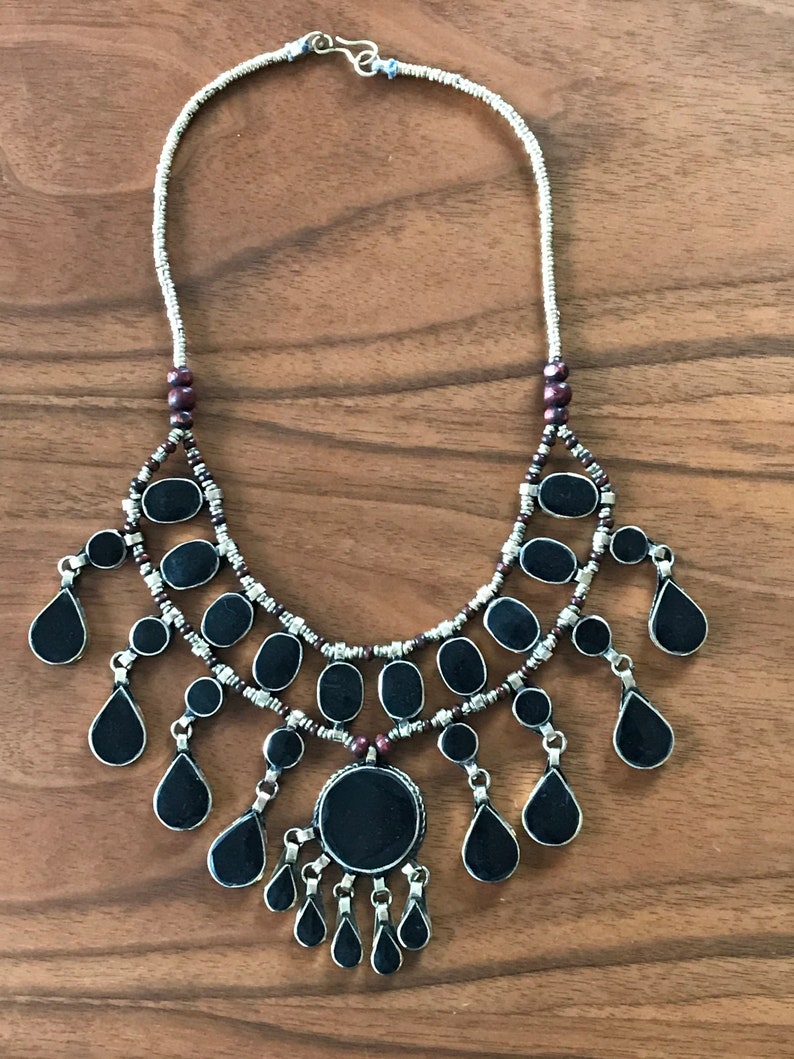 Afghan 3 Layer Statement Stone Necklace Boho Jewellery Ethnic Tribal
