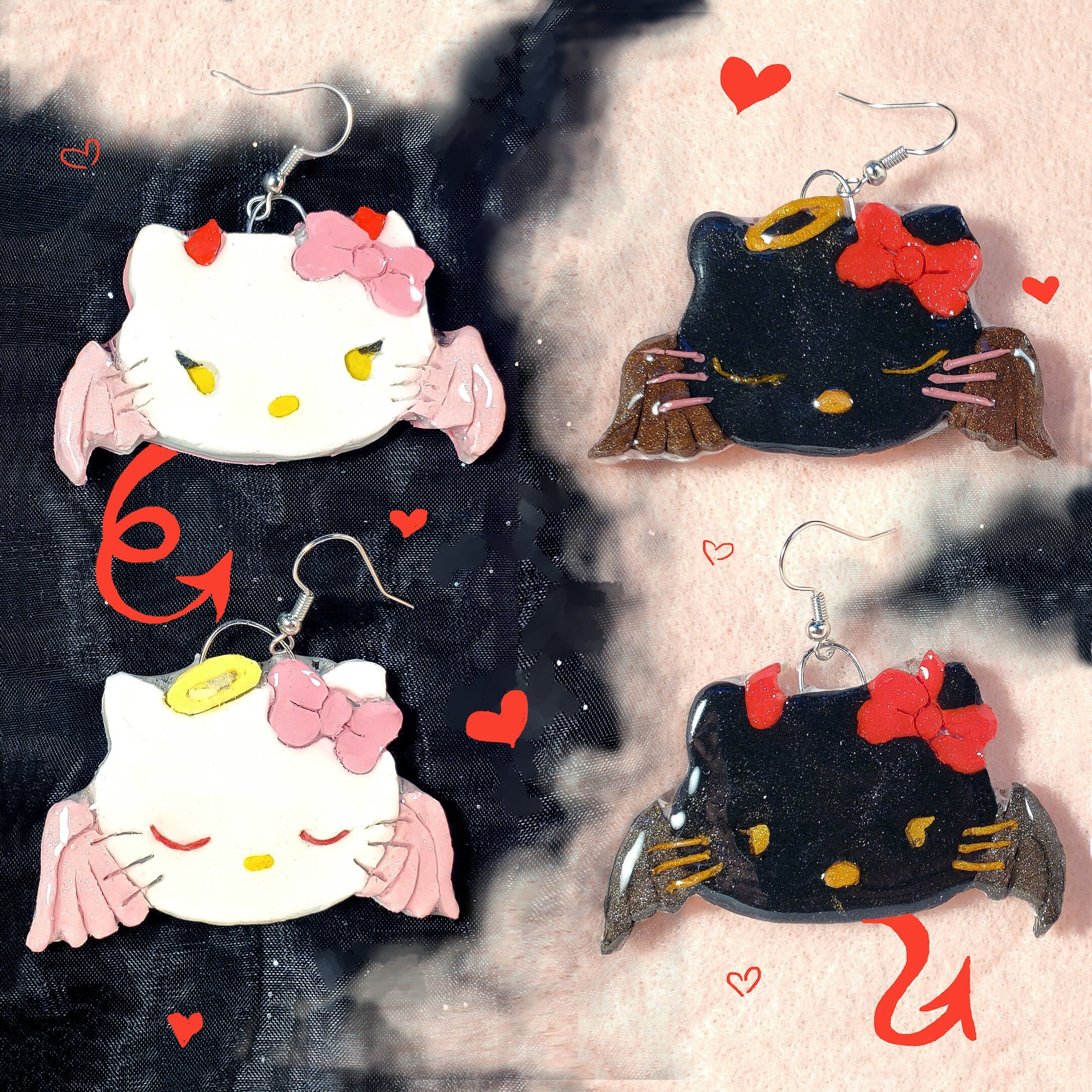 Hello kitty angel and devil necklace Clearance